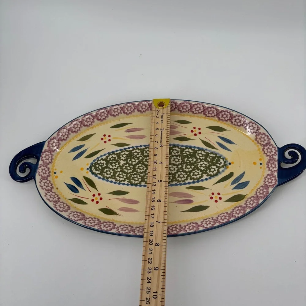 Temp-tations Old‎ World Pig Soup and Sandwich Set 4pc Blue Floral Ceramic